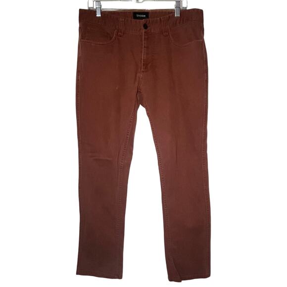 Brixton Mens Jeans Pinecone Brown Rust 34X30 Straight Leg Denim Pants - Picture 3 of 12